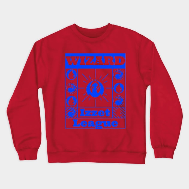 Izzet League | Wizard | MTG Guild Blue on Red Design Crewneck Sweatshirt by ChristophZombie